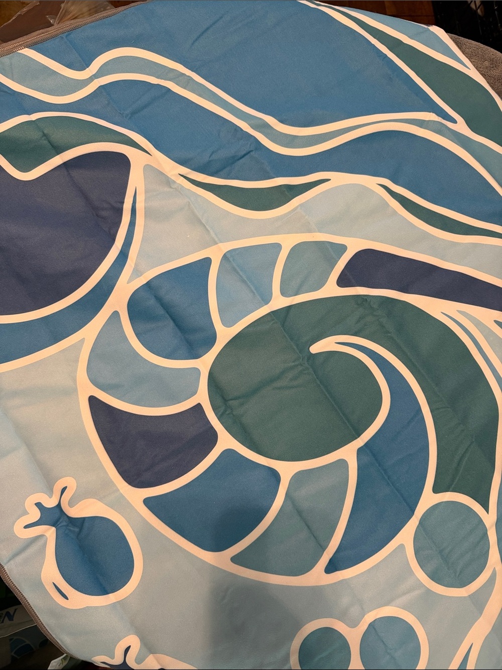 Norwex Nautical Wave Shell Print Beach Towel - Blue & Teal